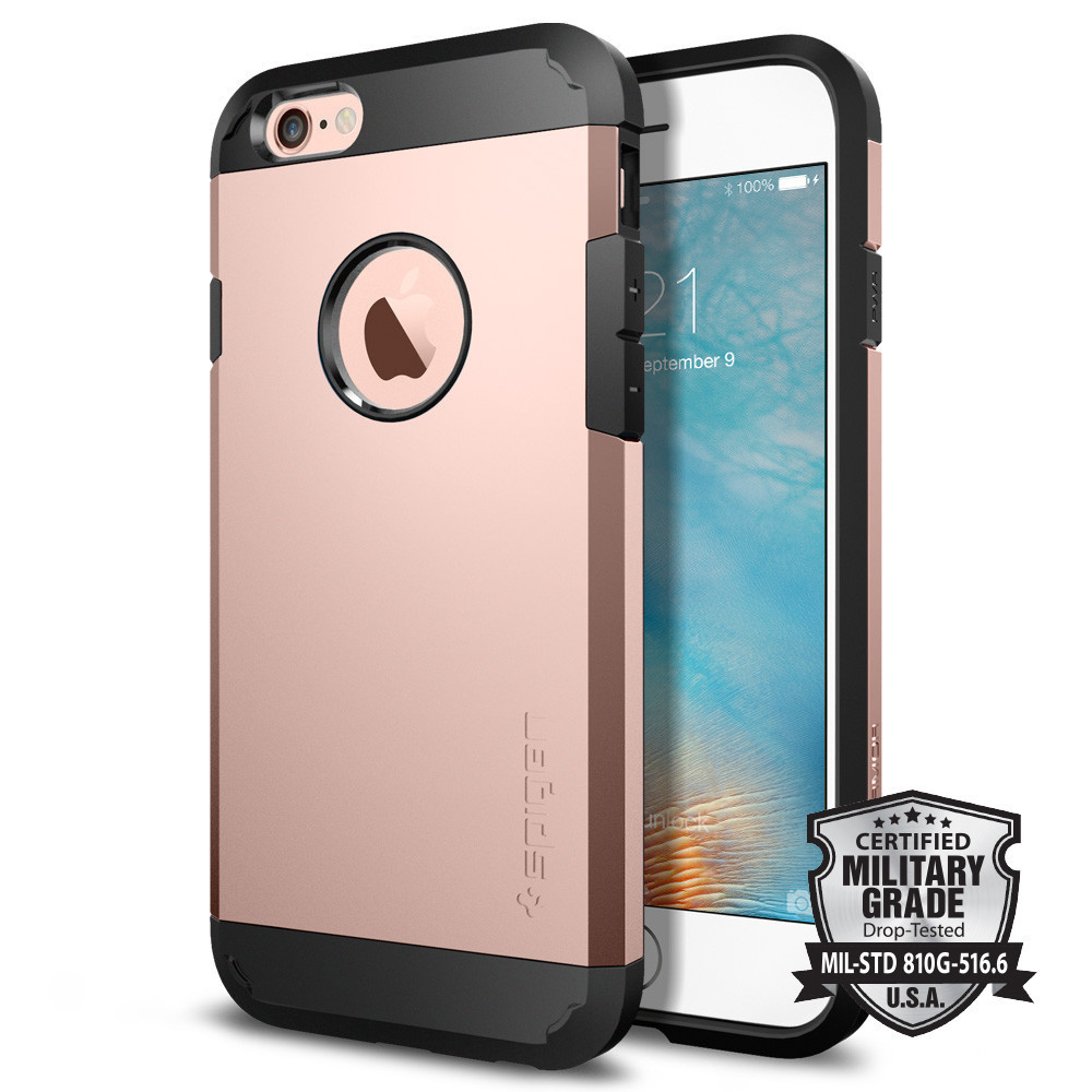 ik ben ziek Charlotte Bronte Het kantoor Spigen Tough Armor case iPhone 6S Rose Gold - Appelhoes