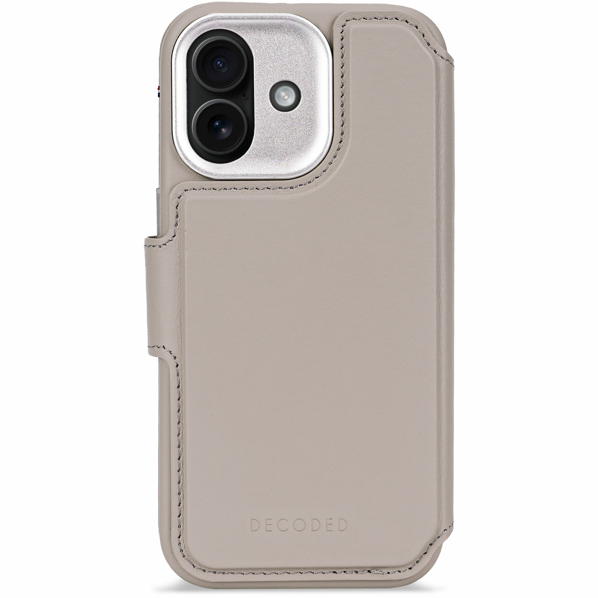 Decoded Leather Detachable 2 in 1 Wallet iPhone 17 hoesje beige