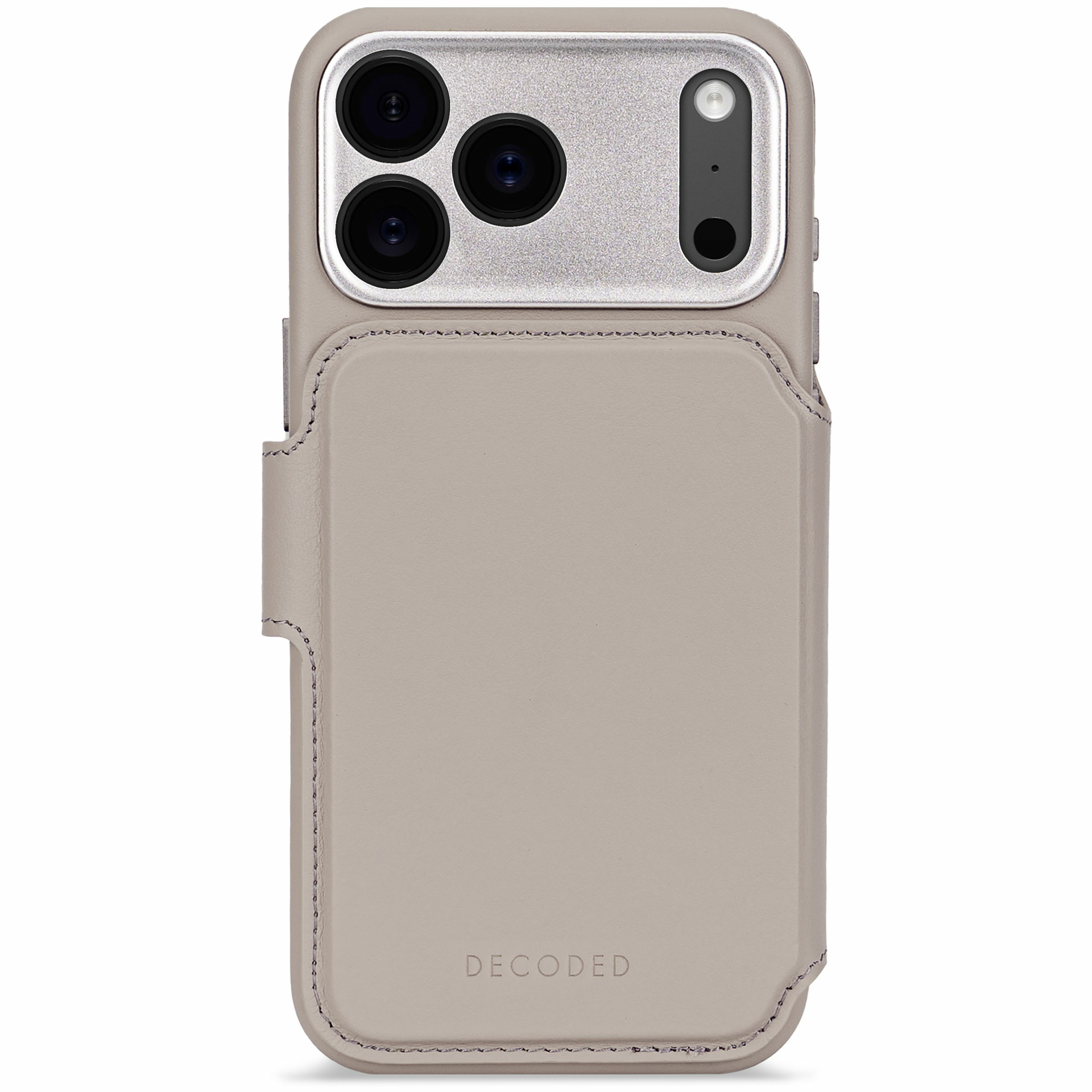 Decoded Leather Detachable 2 in 1 Wallet iPhone 17 Pro Max hoesje beige