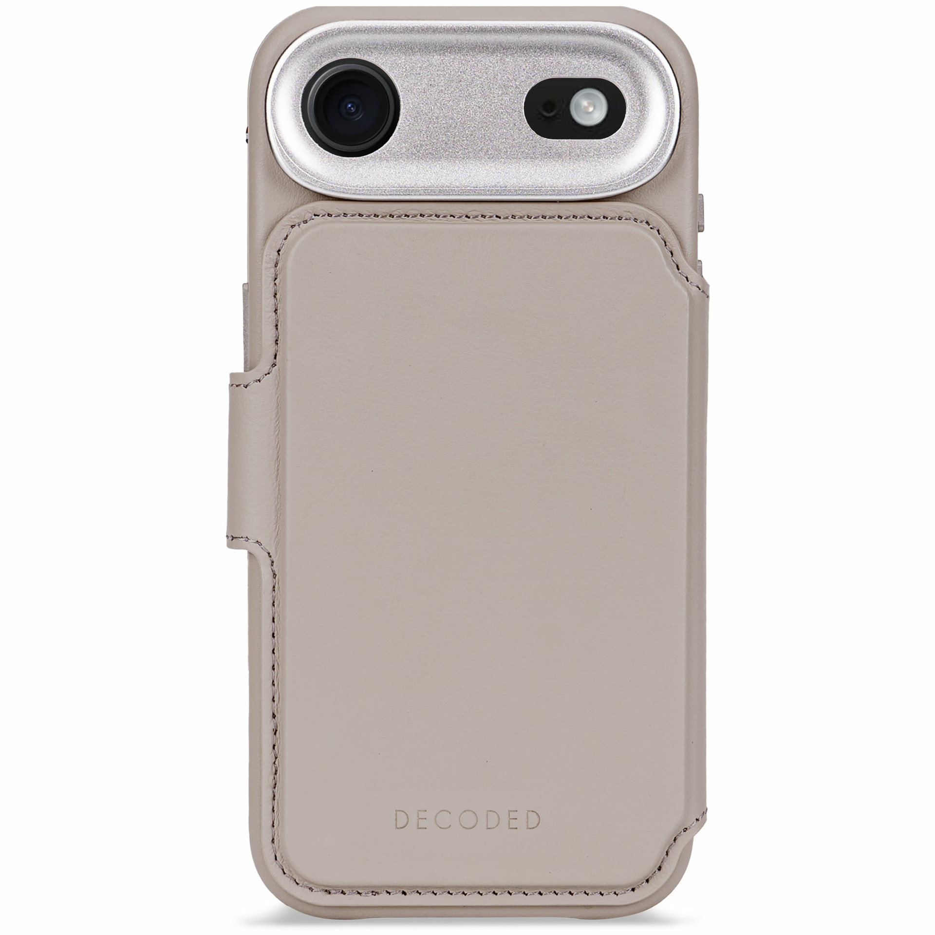 Decoded Leather Detachable 2 in 1 Wallet iPhone 17 Air hoesje beige