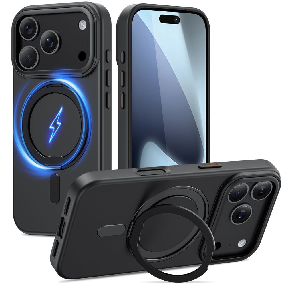 TechProtect MagRing MagSafe iPhone 17 Pro Max hoesje zwart