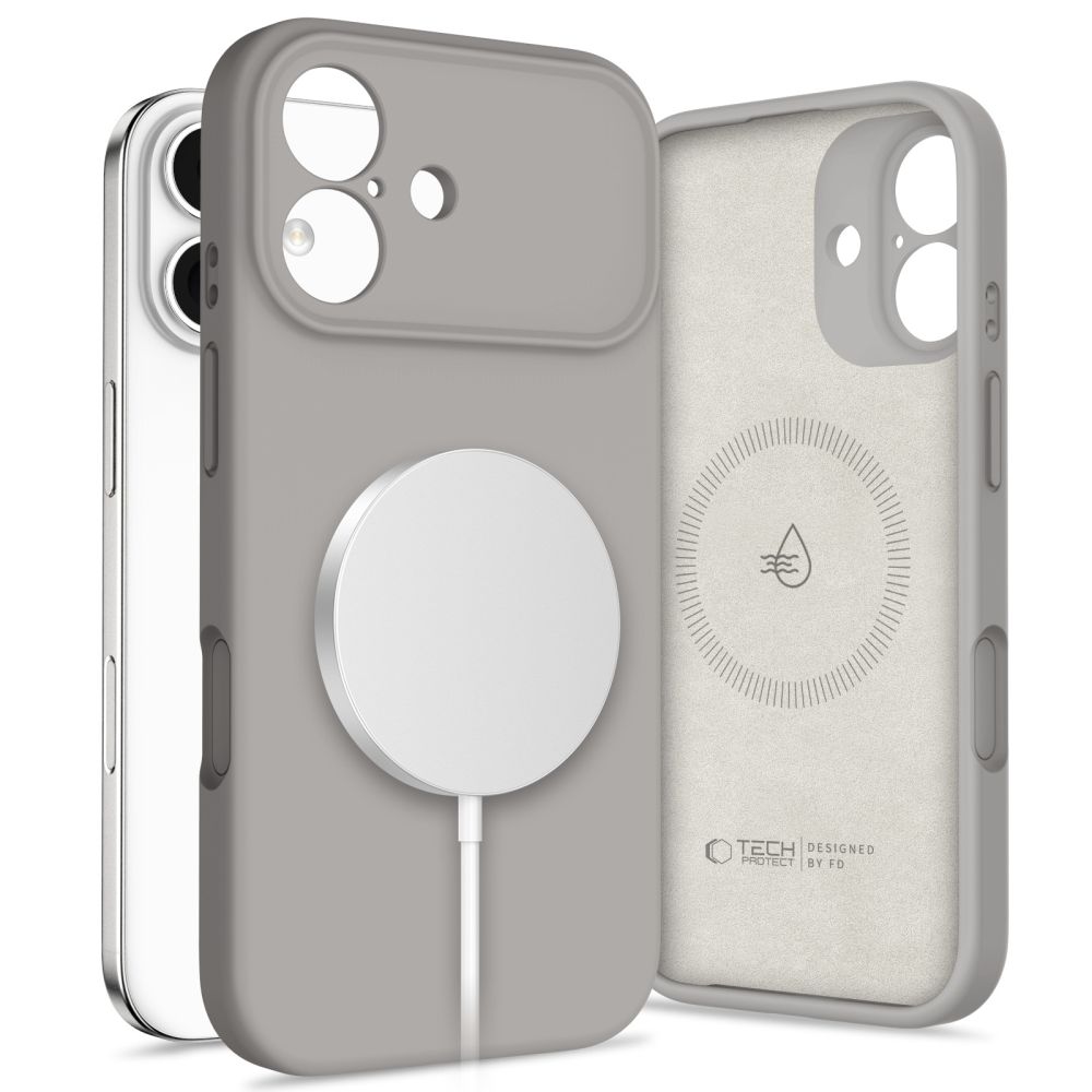 TechProtection Silicone MagSafe iPhone 17 hoesje grijs
