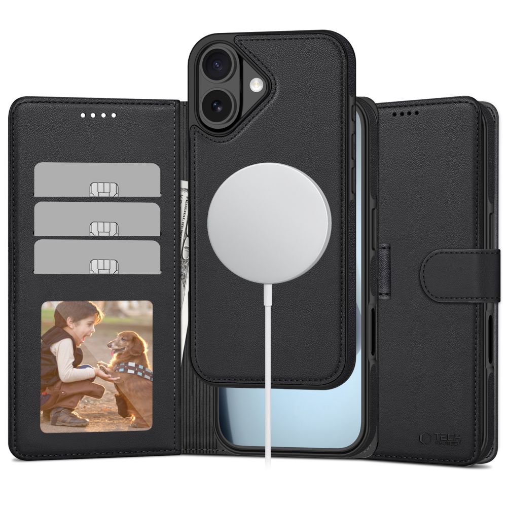 TechProtection MagSafe Wallet iPhone 17 hoesje zwart