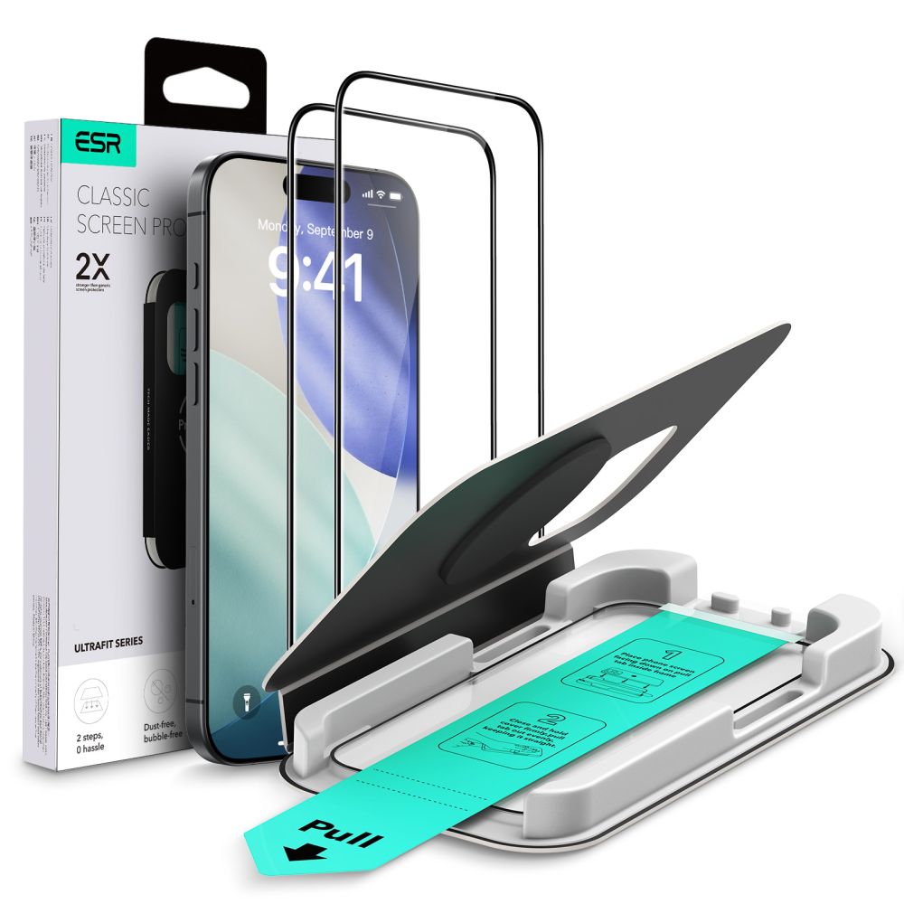 ESR UltraFit Tempered Glass iPhone 17 screenprotector 2 pack