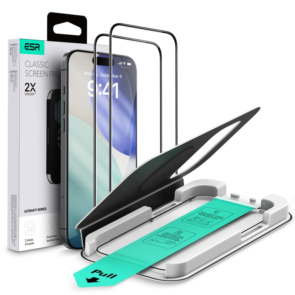 ESR UltraFit Tempered Glass iPhone 17 Pro screenprotector 2 pack