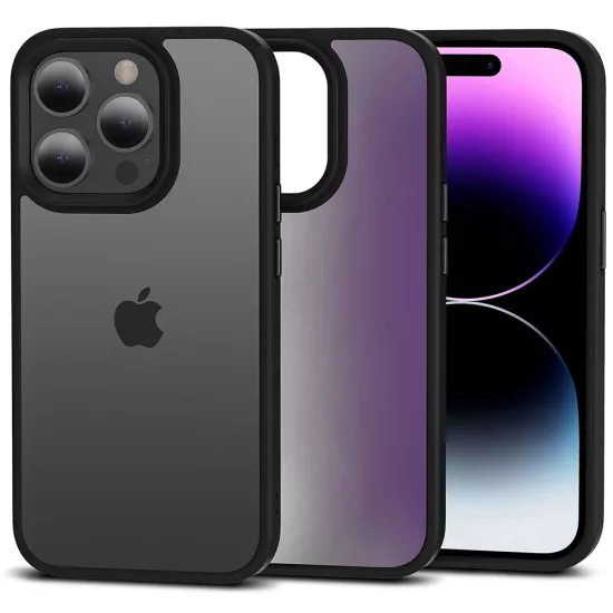 Tech Protection Hybrid iPhone 15 hoesje mat zwart