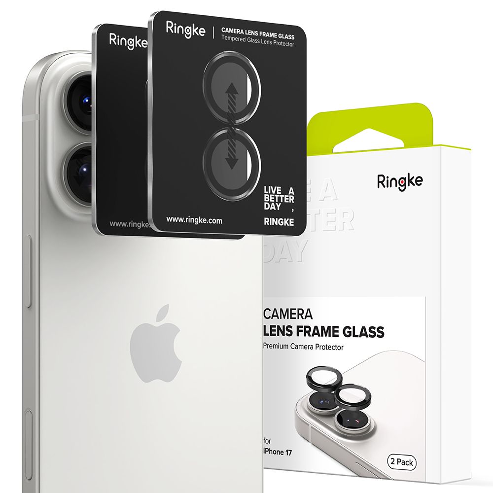 Ringke glazen Camera iPhone 17 beschermer 2 pack zwart