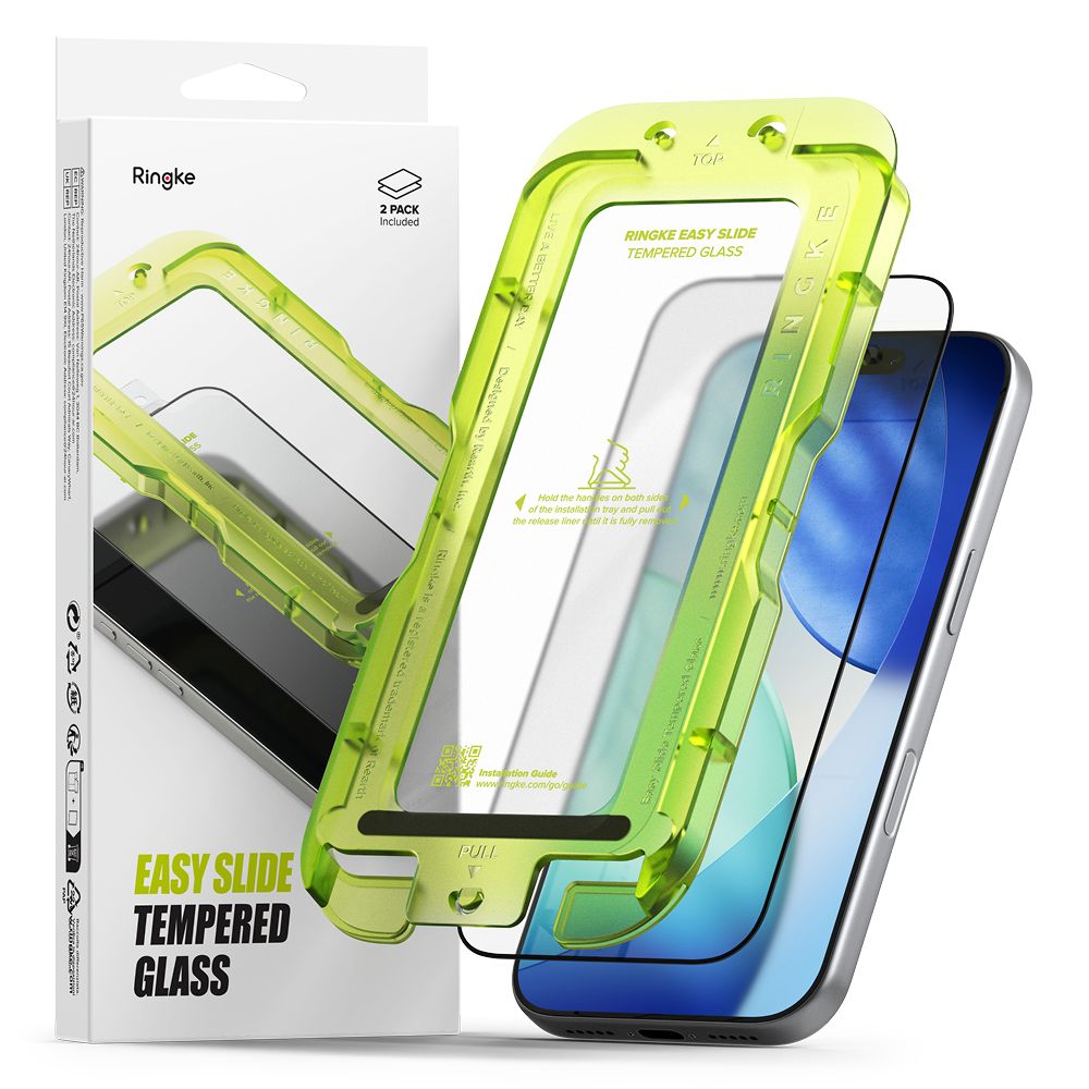 Ringke Easy Slide glazen iPhone 17 Pro Max screenprotector 2 pack