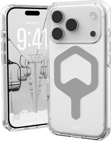 UAG Plyo MagSafe iPhone 17 Pro Max hoesje doorzichtig zilver