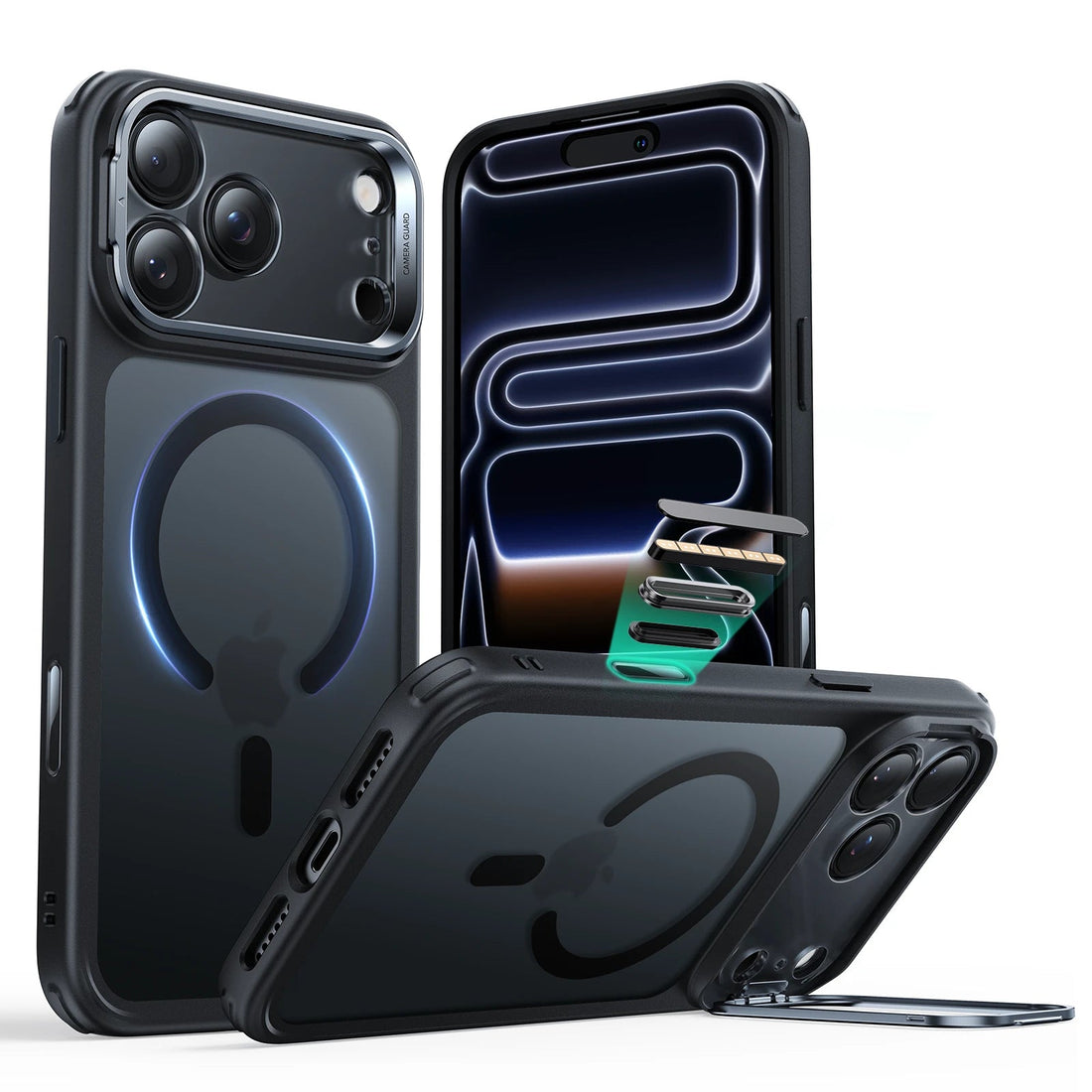 ESR Classic Hybrid Stand CC iPhone 17 Pro Max hoesje zwart