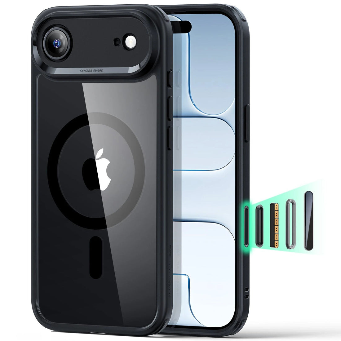 ESR Classic Hybrid camera control iPhone Air hoesje zwart