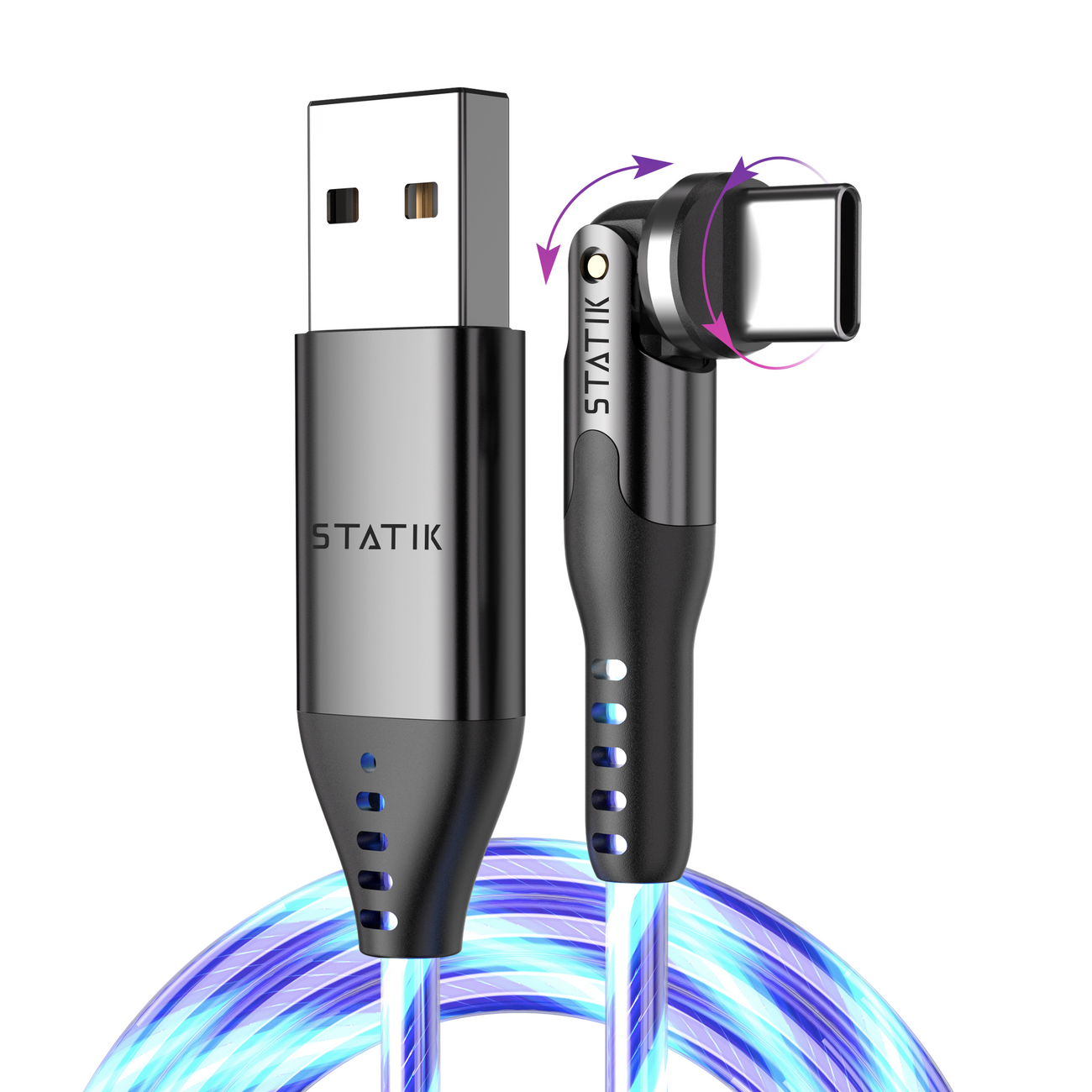 Statik PowerPivot Globright USB-C naar USB-A kabel 2 meter