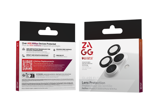ZAGG InvisibleShield iPhone 17 camera protector zilver