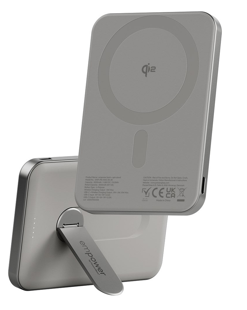 PanzerGlass empower MagSafe Powerbank met stand 5000 mAh titanium