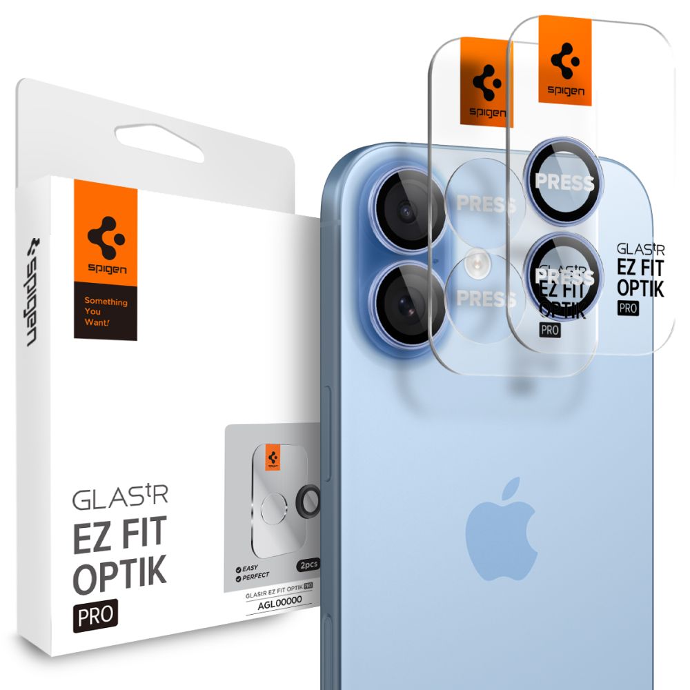 Spigen Optik EZ Fit iPhone 17 / 16 / iPhone 16 Plus camera beschermer 2 pack blauw