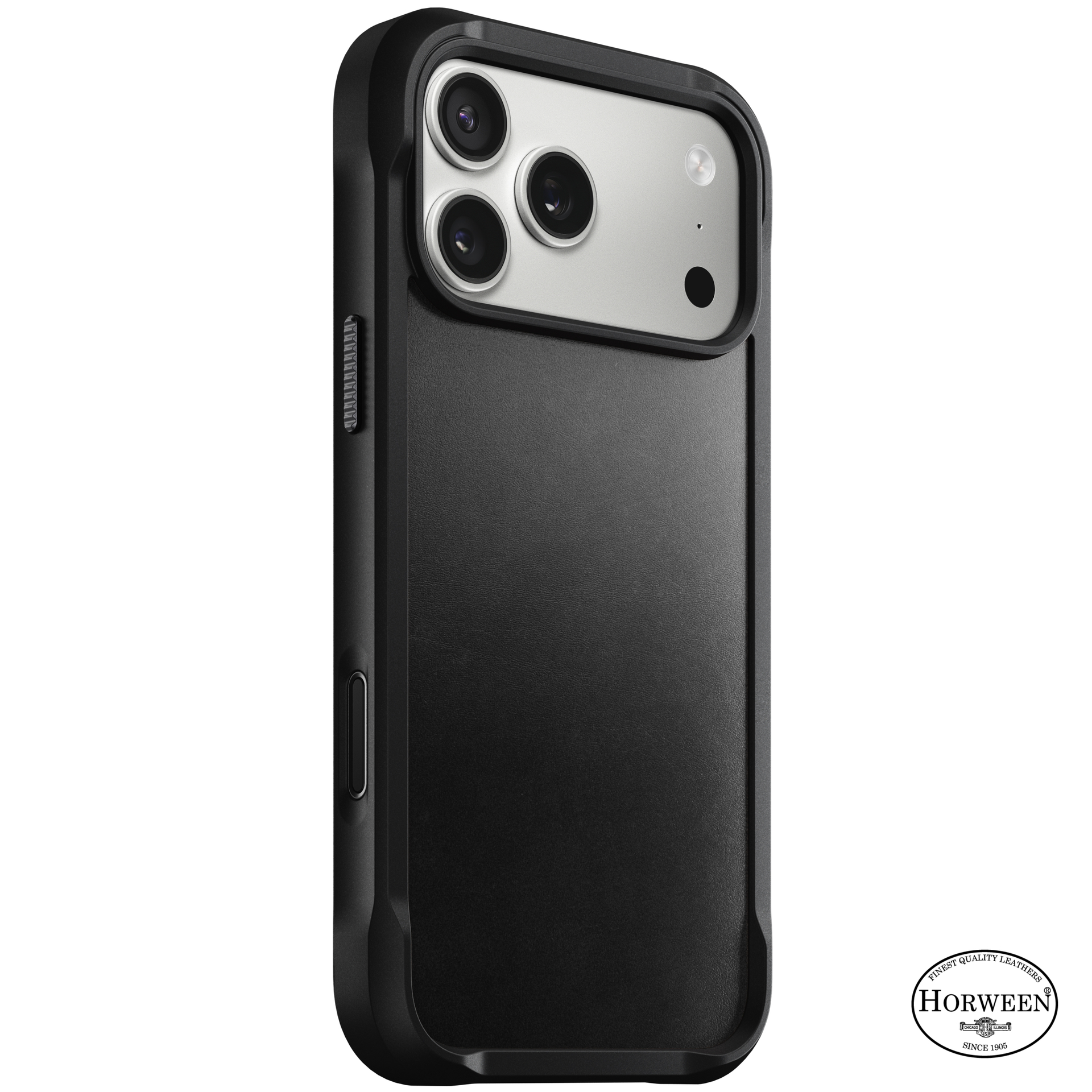 Nomad Rugged Horween Leather iPhone 17 Pro hoesje zwart