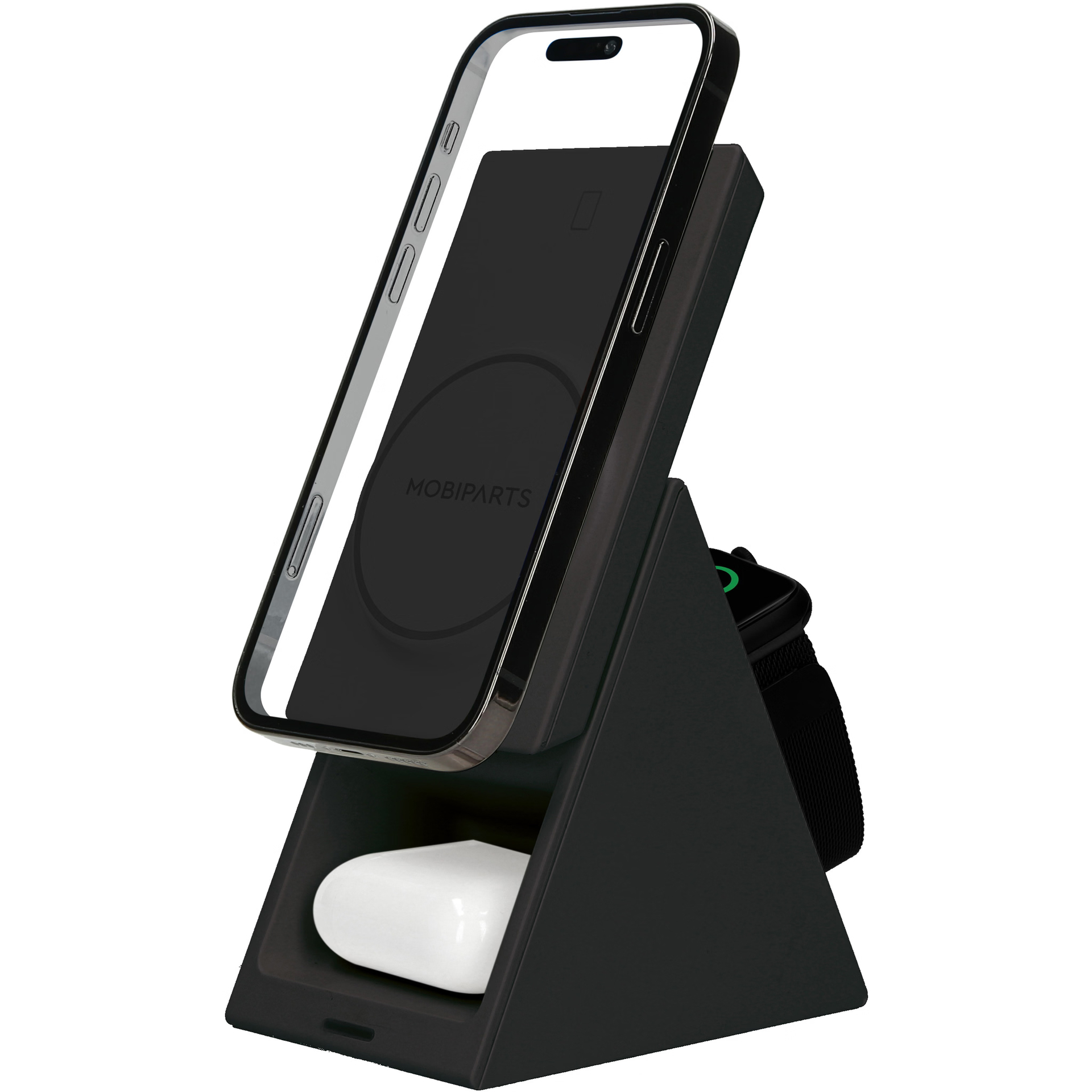 Mobiparts MagSafe 3 in 1 draadloze oplader zwart
