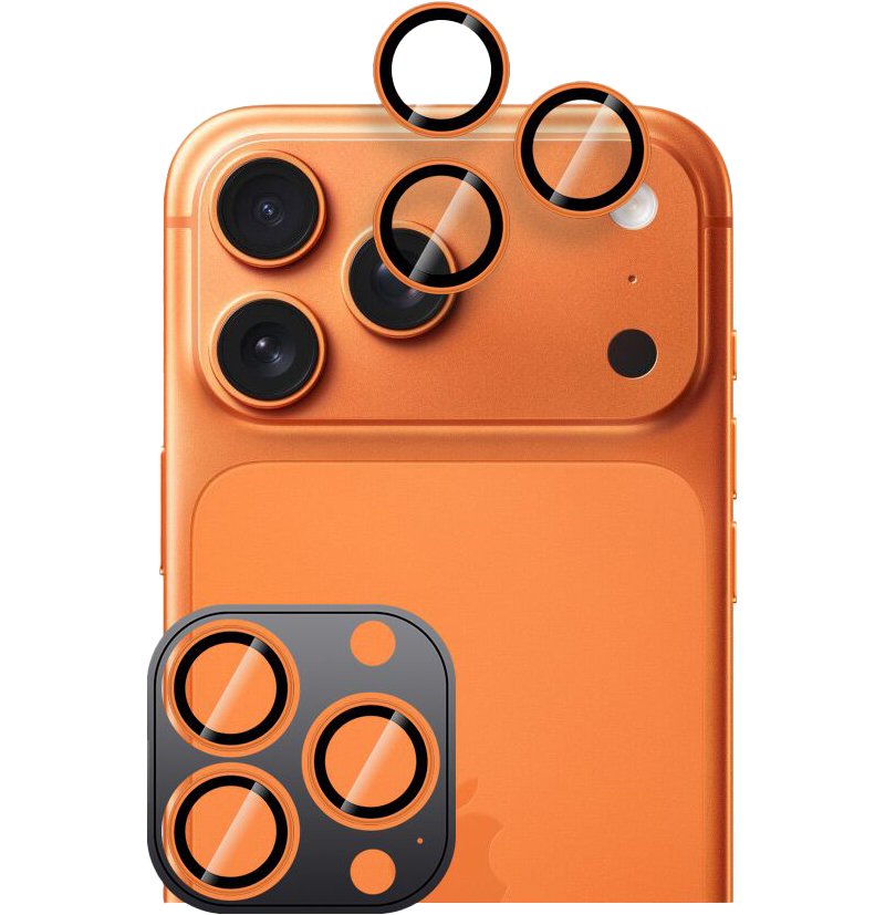 TechProtection iPhone 17 Pro / iPhone 17 Pro Max camera ring beschermer oranje