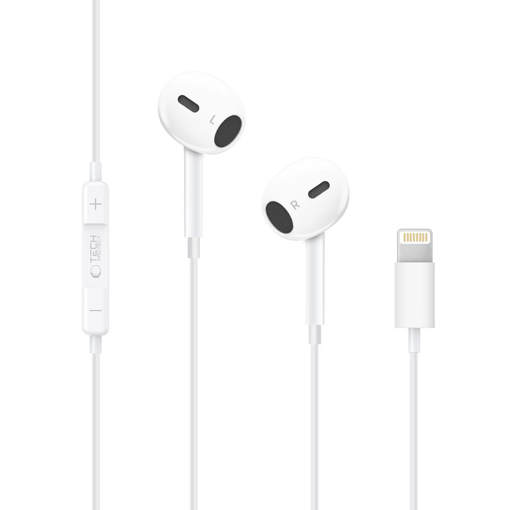 TechProtection UltraBoost Lightning oordopjes met microfoon wit
