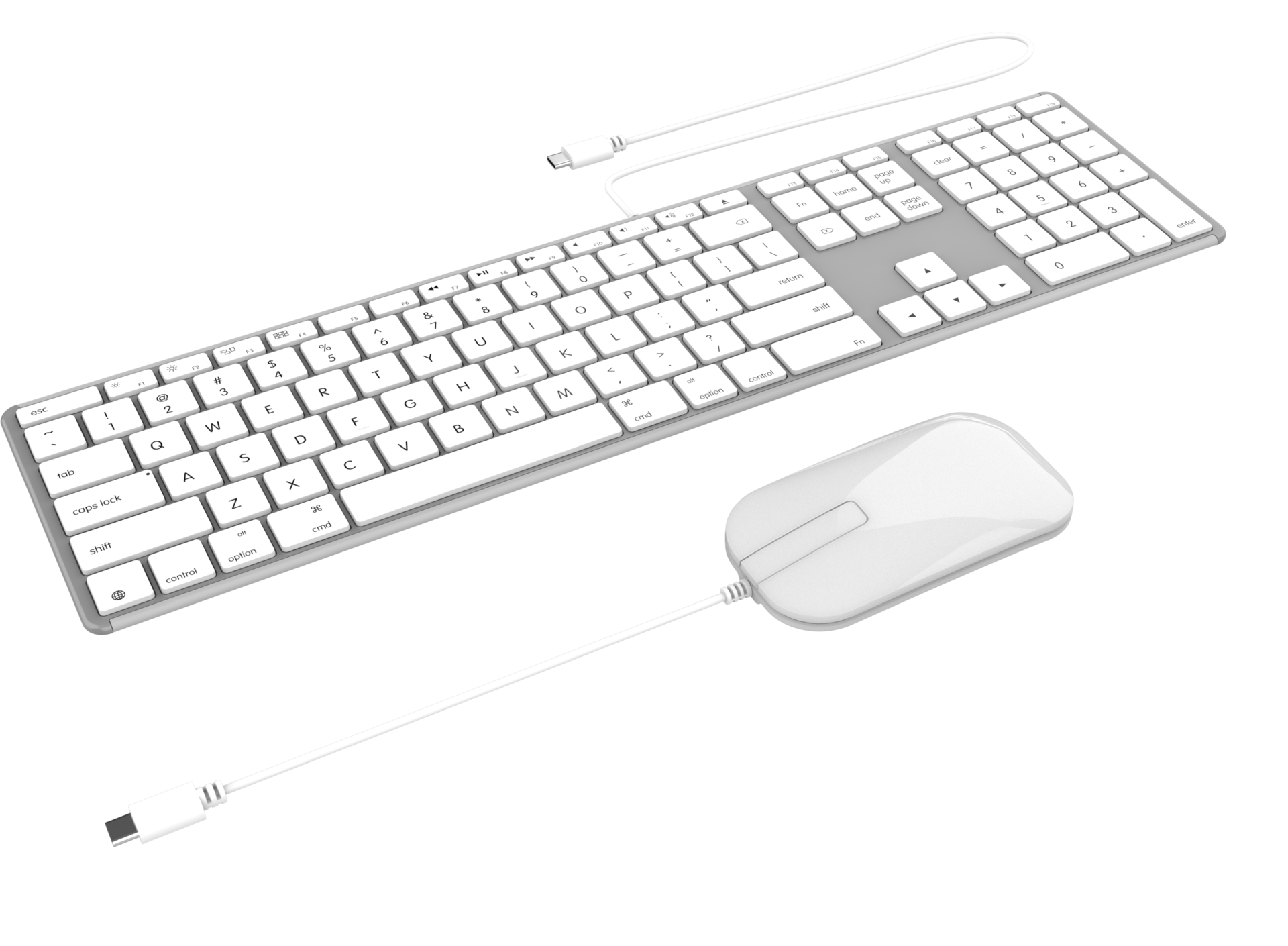 ZAGG USB-C bedraad toetsenbord wit met muis combi