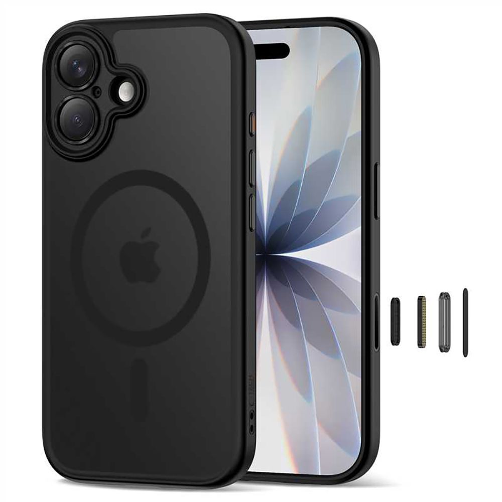 TechProtection Hybrid MagSafe iPhone 17 hoesje zwart met camera controle