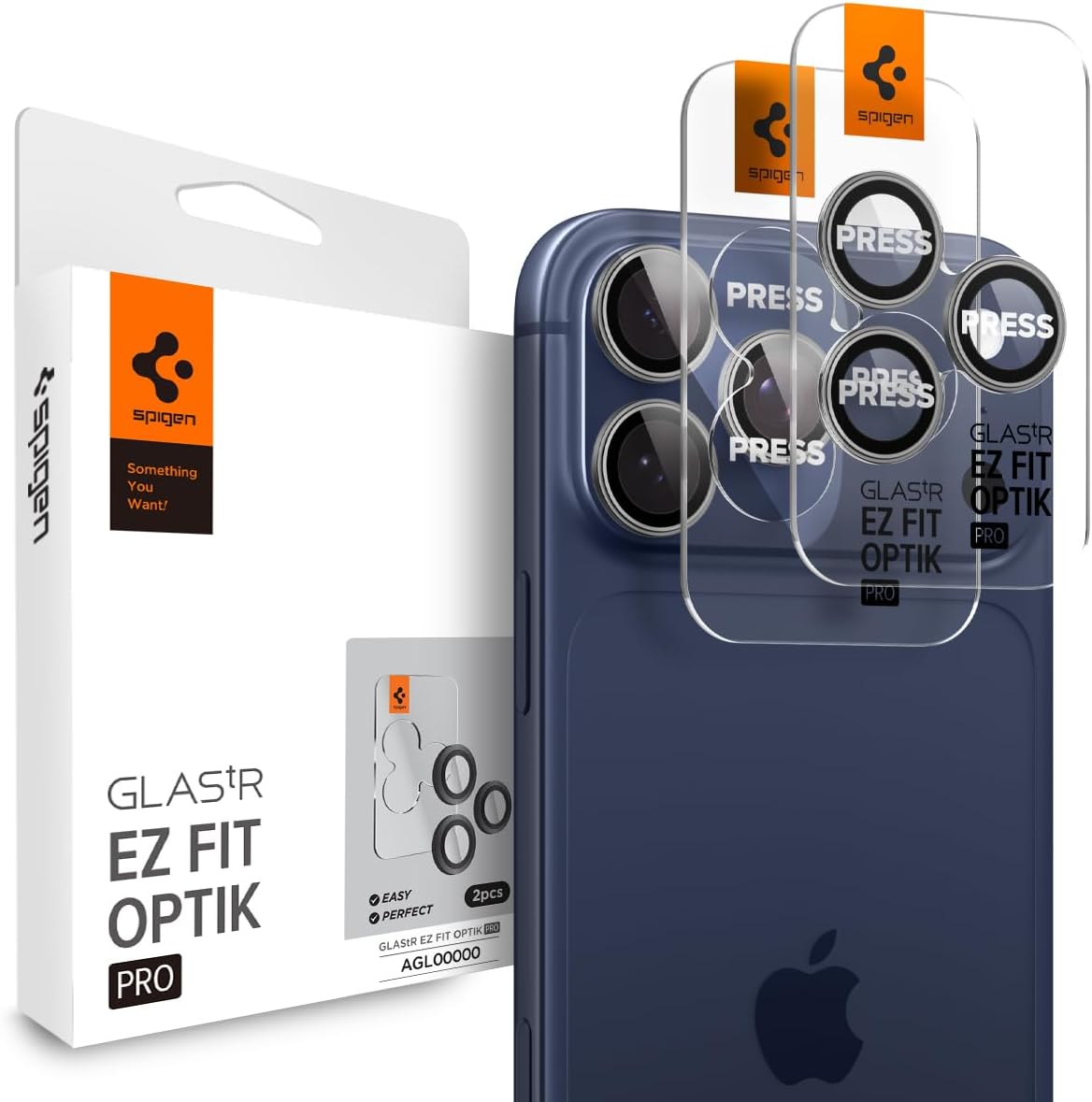 Spigen Optik EZ Fit iPhone 17 Pro / iPhone 17 Pro Max camera beschermer 2 pack grijs