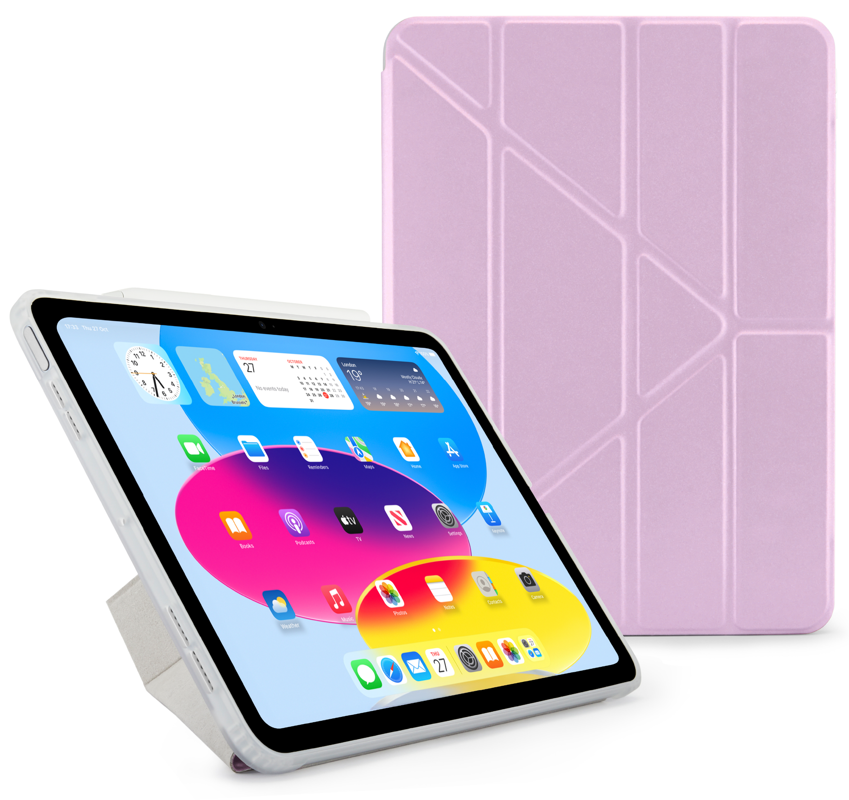 Pipetto Origami iPad 2025 11 inch / 2022 10,9 inch hoesje metallic roze