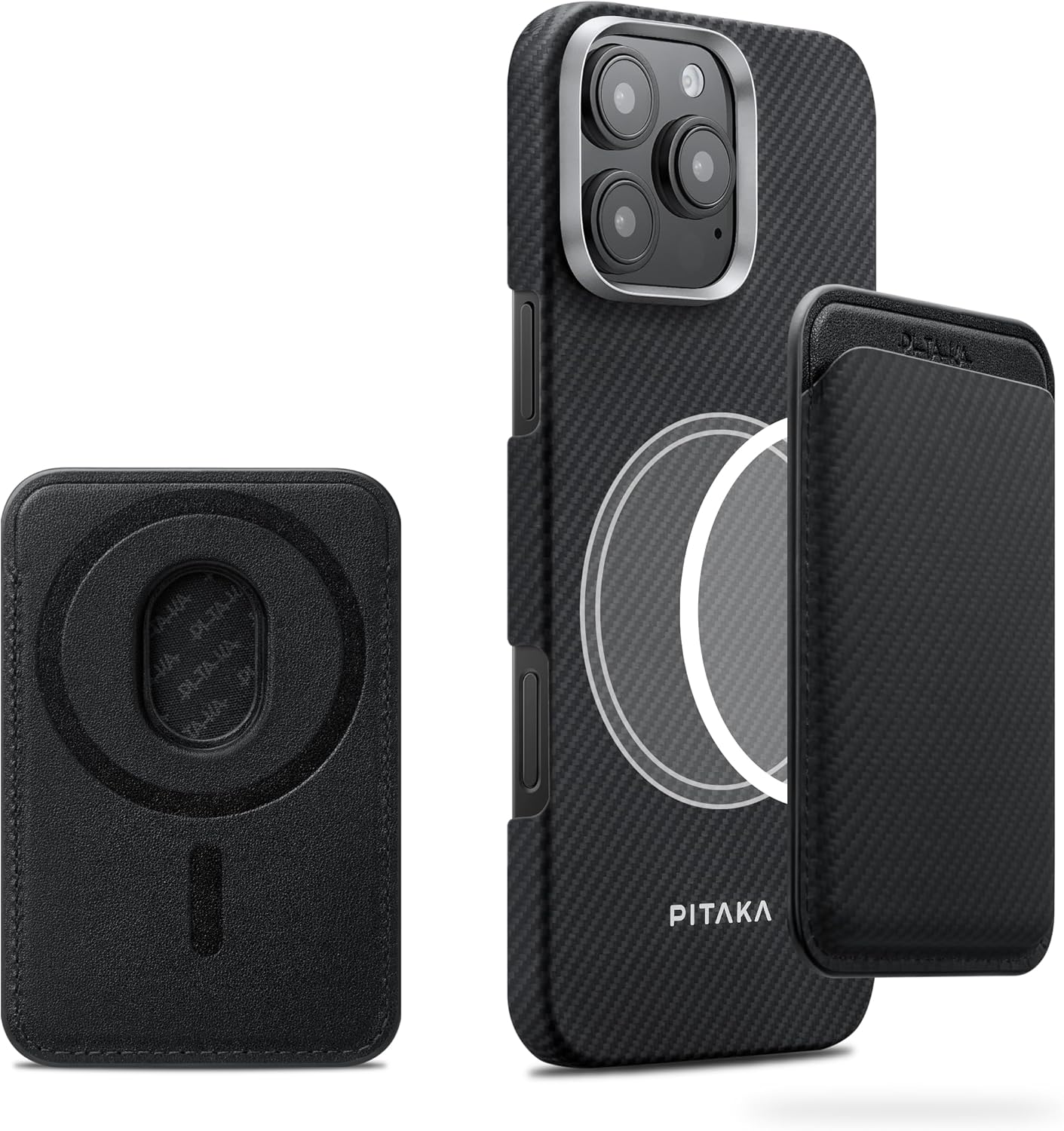 Pitaka MagSafe Card Wallet hoesje zwart