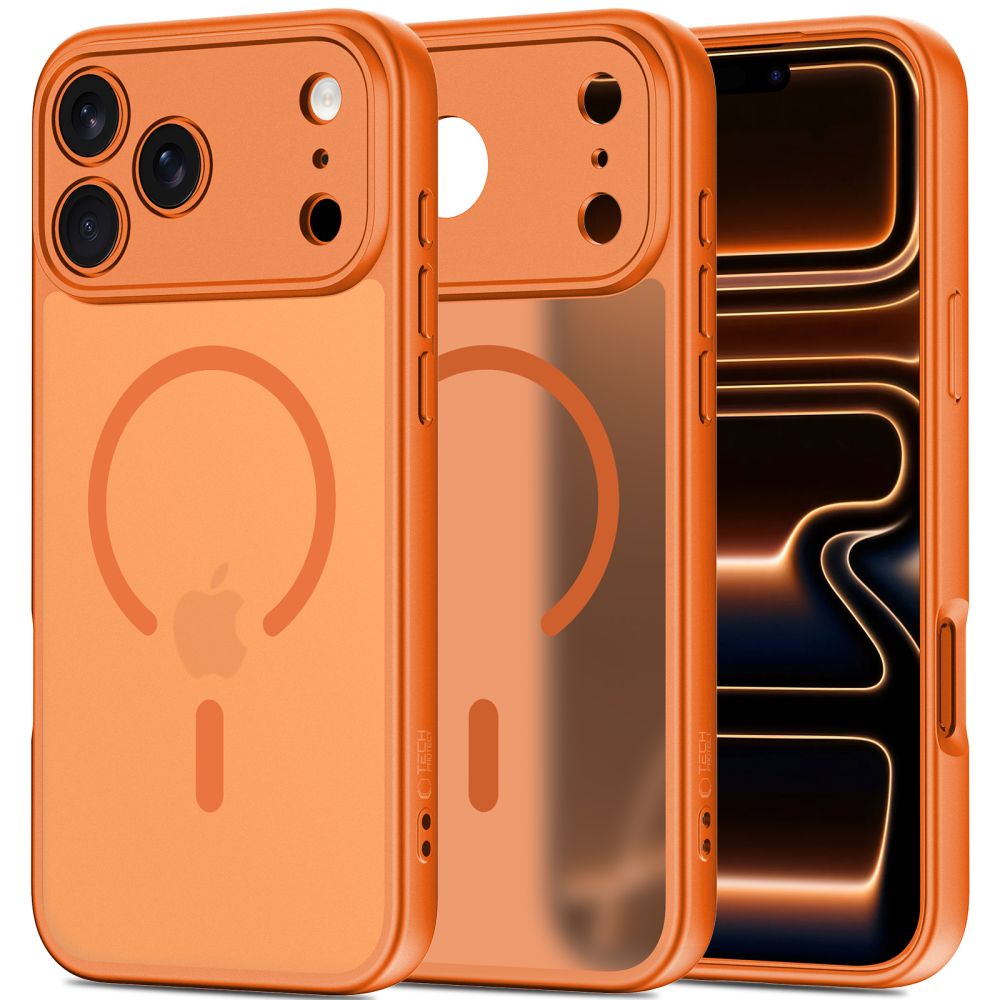 TechProtection Slim MagSafe iPhone 17 Pro Max hoesje mat oranje