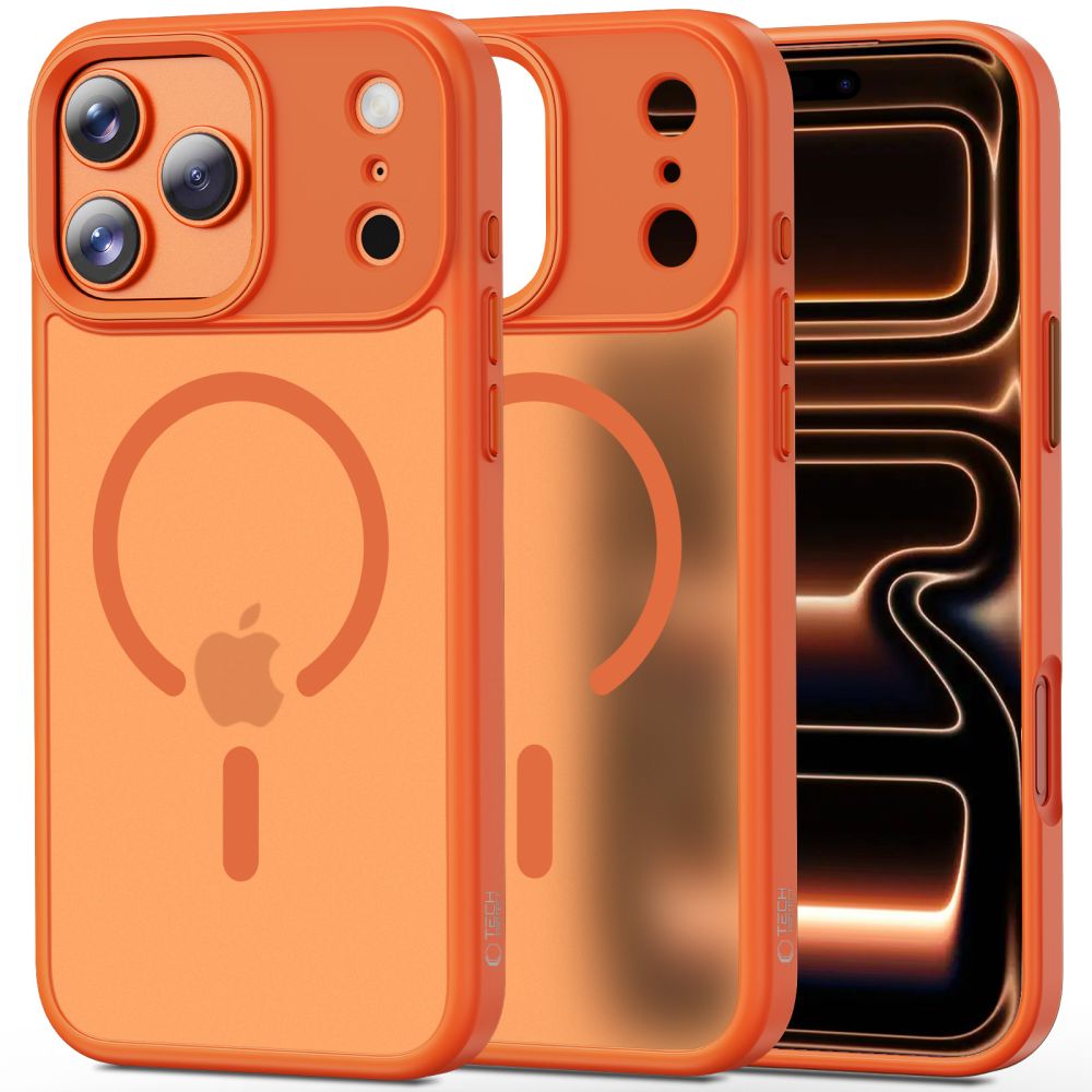 TechProtection Hybrid MagSafe iPhone 17 Pro hoesje mat oranje