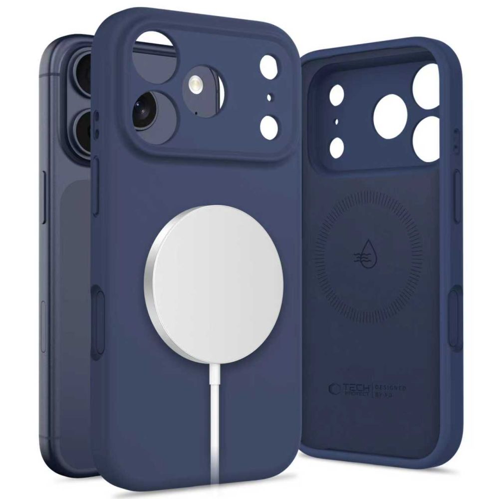 TechProtection Silicone MagSafe iPhone 17 Pro hoesje blauw