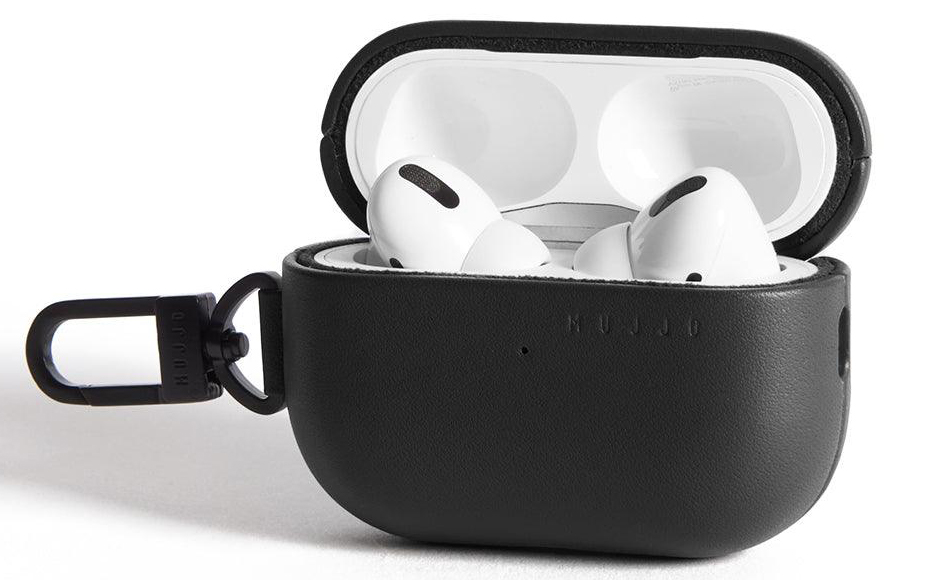 Mujjo Echelon leren AirPods Pro 3 hoesje zwart