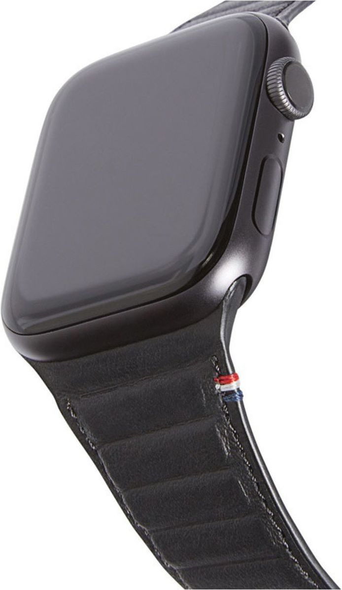 Decoded Traction Leather Apple Watch 42 / 41 / 40 mm bandje zwart
