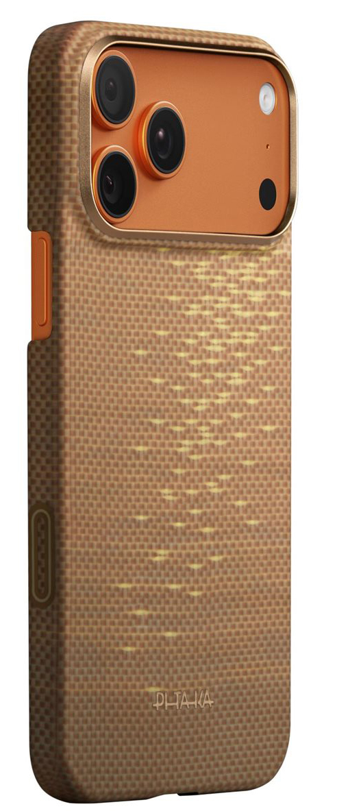 Pitaka Ultra Slim MagSafe iPhone 17 Pro hoesje golden tint