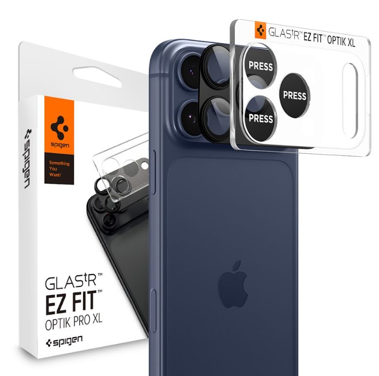 Spigen Optik Pro XL EZ Fit iPhone 17 Pro Max camera protector zwart