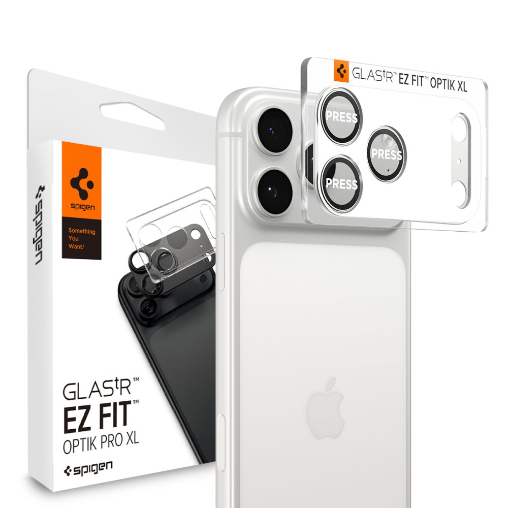 Spigen Optik Pro XL EZ Fit iPhone 17 Pro Max camera protector zilver