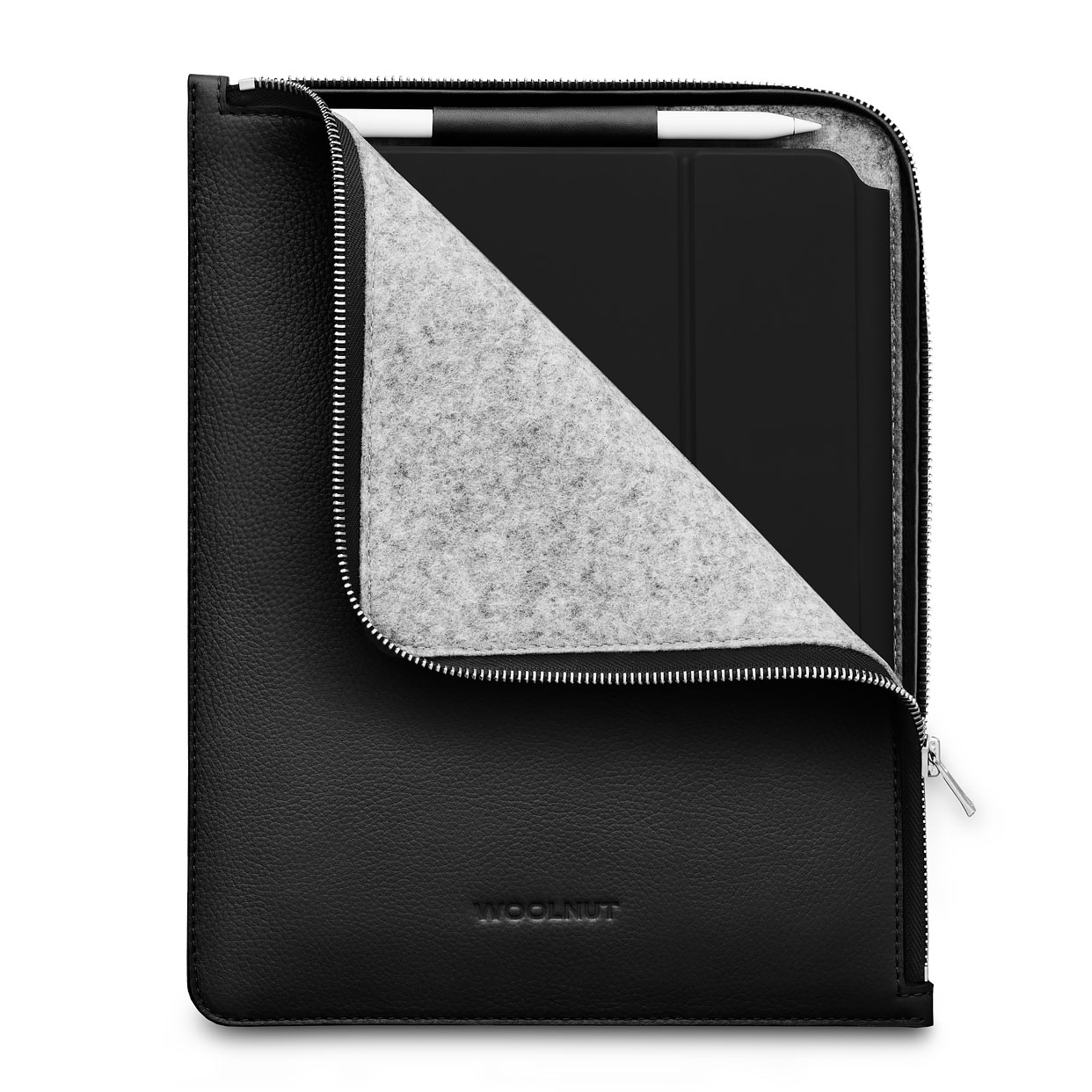 Woolnut Leather Folio iPad Pro 12,9 inch hoesje Zwart