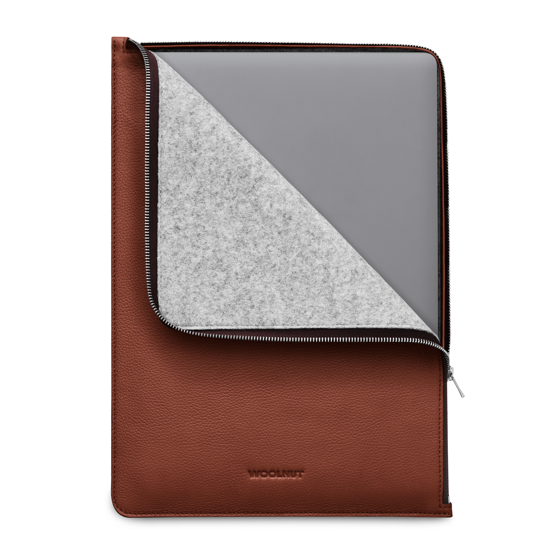 Woolnut Leather Folio MacBook Pro 16 inch hoesje Cognac