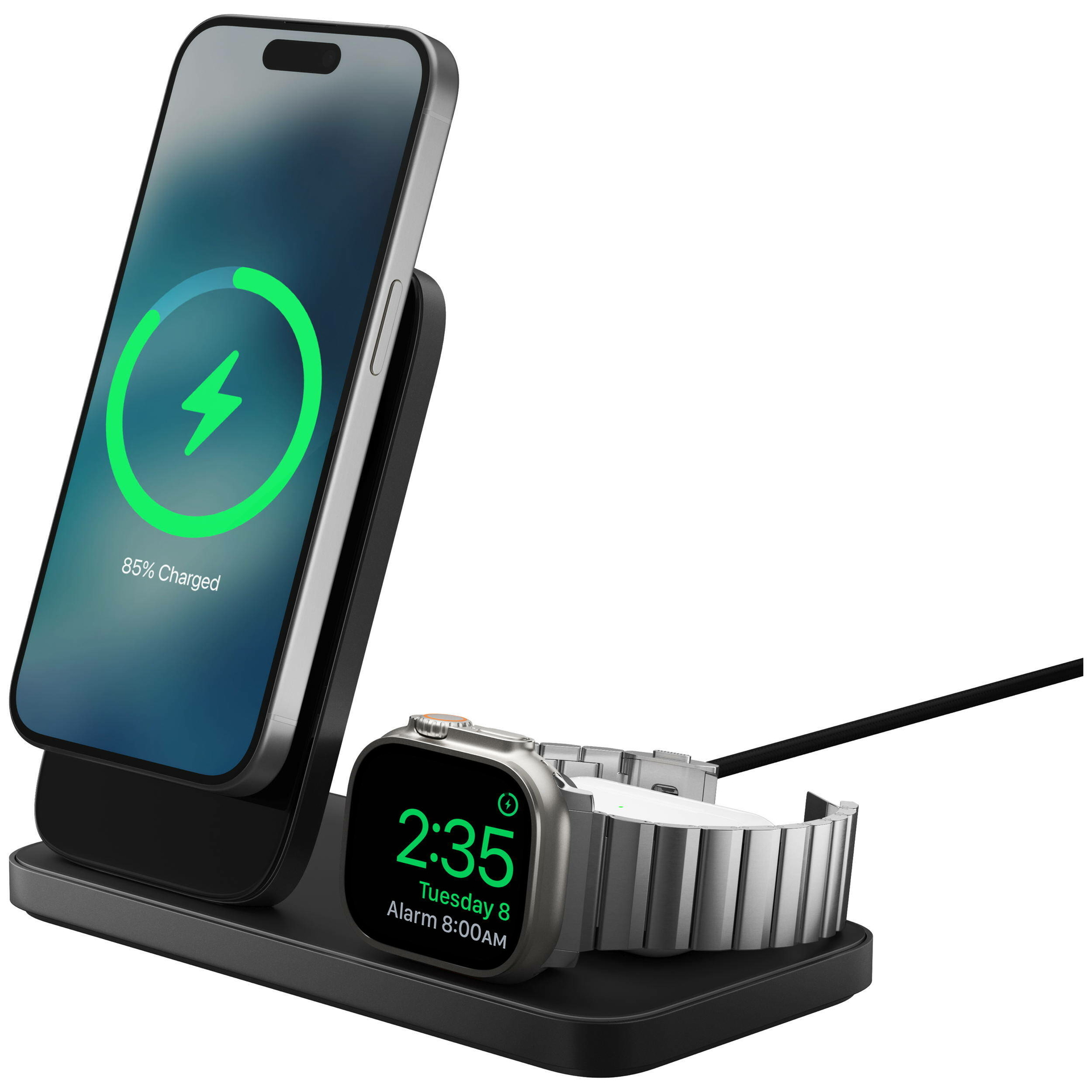 Nomad Stand One Max  3 in 1 25 watt MagSafe oplader carbide