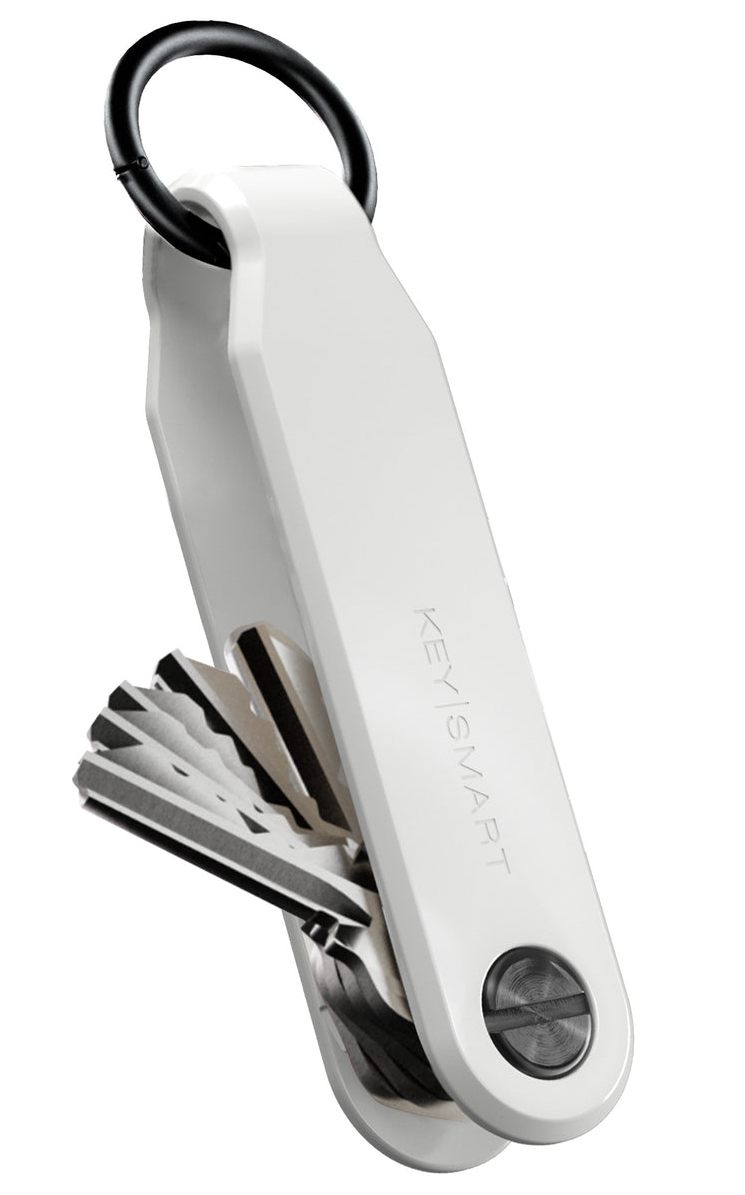 KeySmart Loop Blue sleutelhouder met sleutelhanger wit