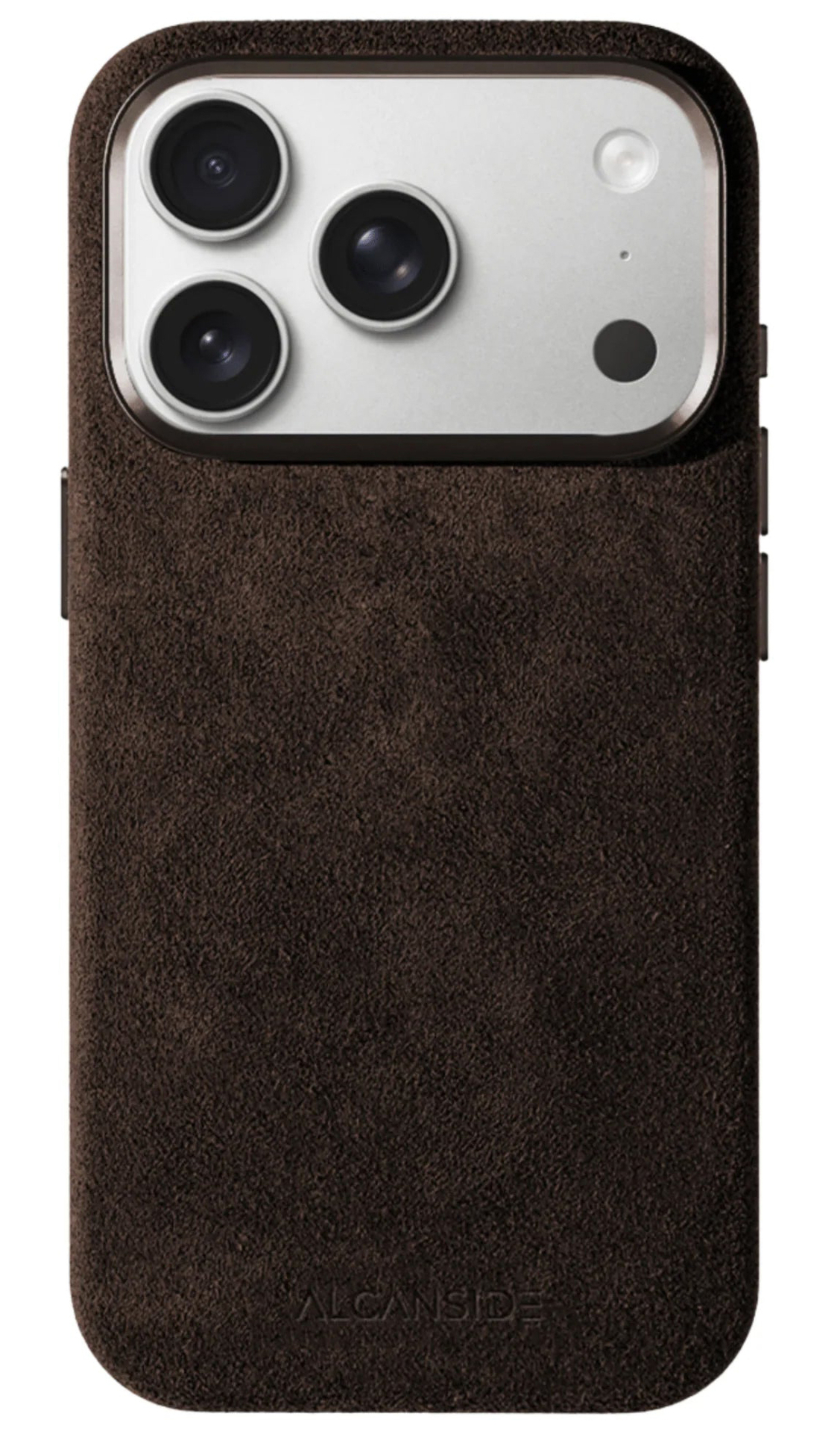 Alcanside Alcantara iPhone 17 Pro Max hoesje chocolate bruin
