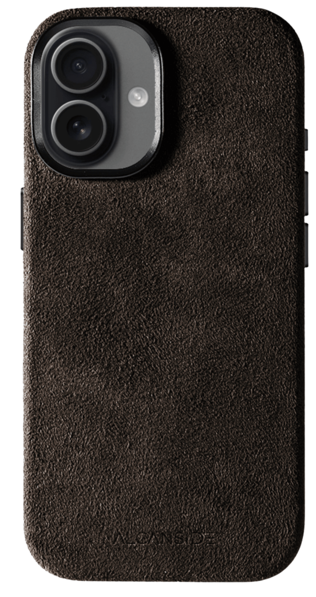 Alcanside Alcantara iPhone 17 hoesje chocolate bruin