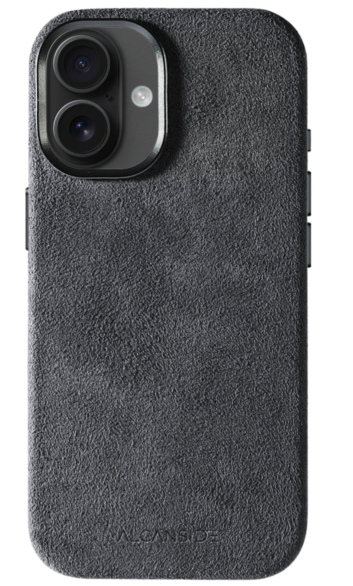 Alcanside Alcantara iPhone 17 hoesje space grijs