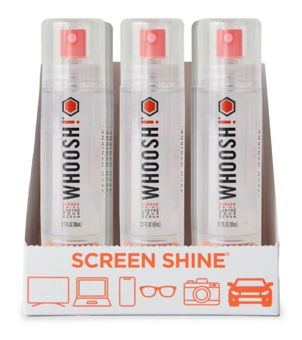 Whoosh! display met 9 keer 80ml sprayer met microvezeldoek