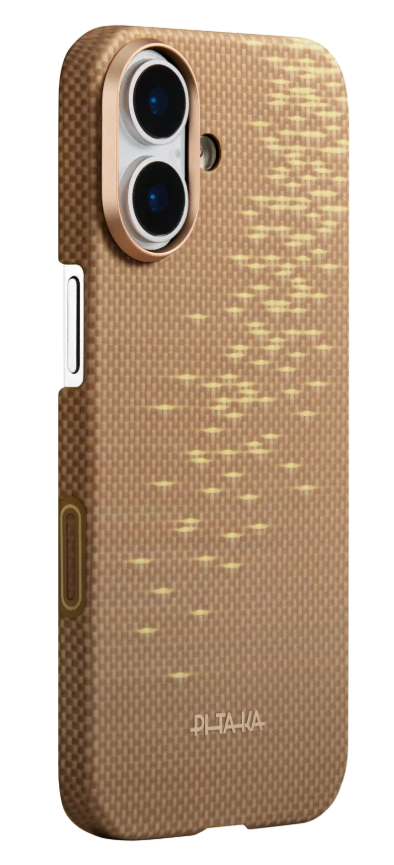 Pitaka Ultra Slim MagSafe iPhone 17 hoesje golden tint