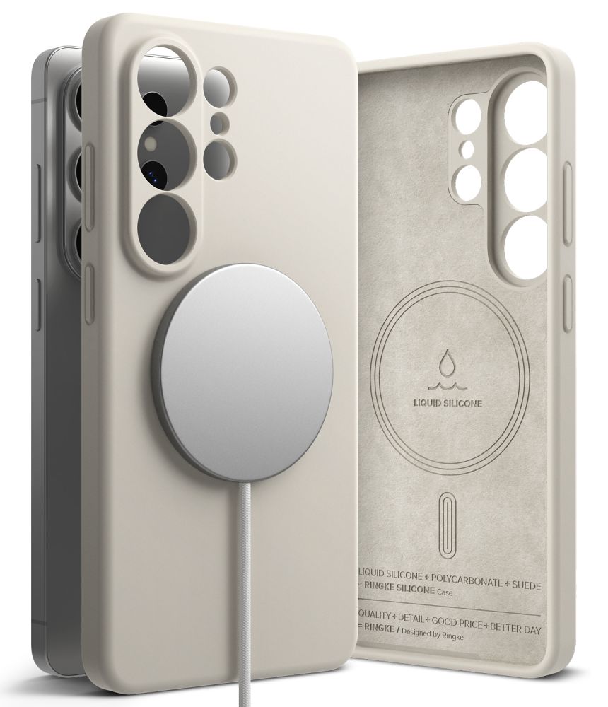 Ringke MagSafe Silicone Galaxy S26 Ultra hoesje stone