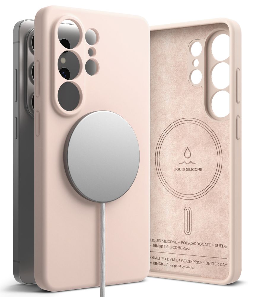 Ringke MagSafe Silicone Galaxy S26 Ultra hoesje roze