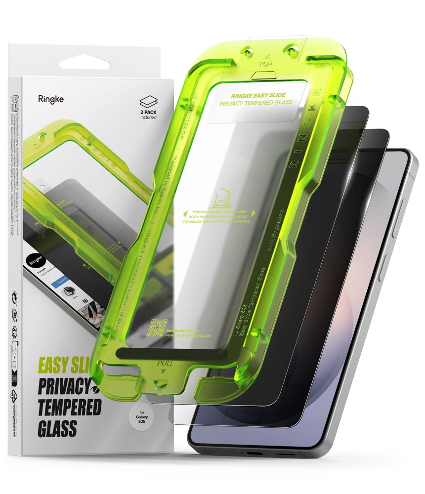 Ringke Easy Slide Privacy Galaxy S26 glazen screenprotector 2 pack