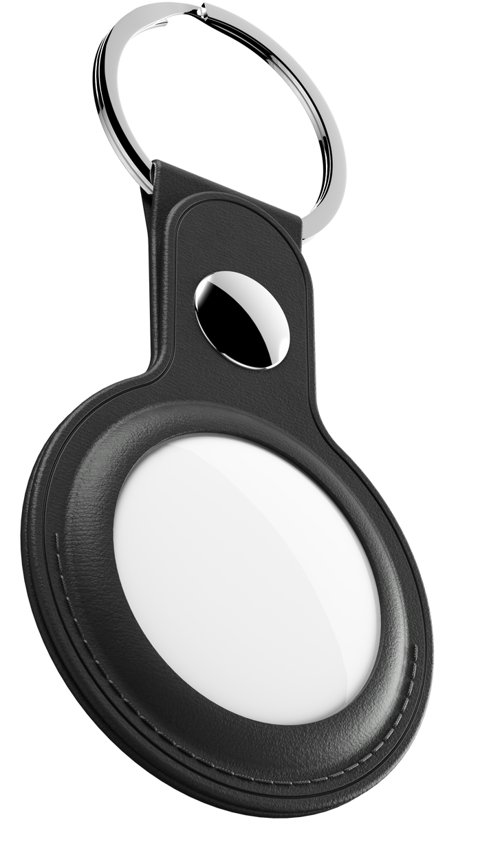 KeyBudz AirTag Leather Keyring hanger zwart