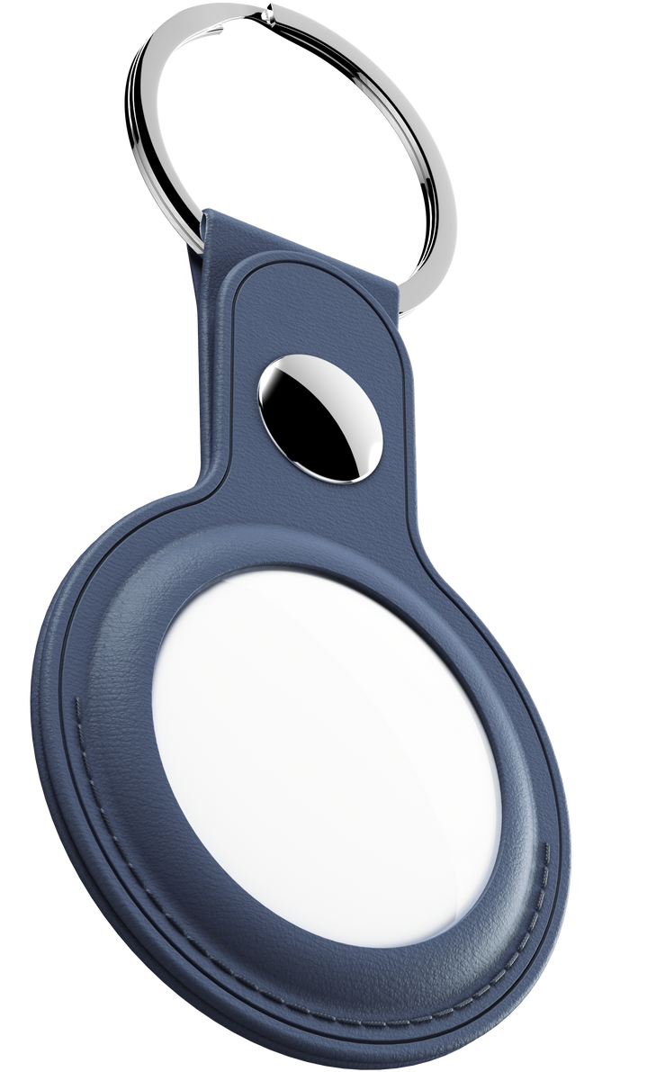 KeyBudz AirTag Leather Keyring hanger blauw